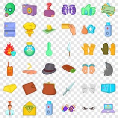 Poster - Arrest icons set. Cartoon style of 36 arrest vector icons for web for any design