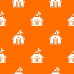 Poster - Home pattern vector orange for any web design best