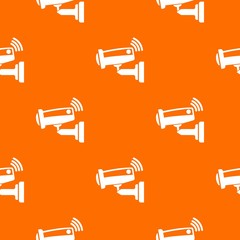 Poster - Security camera pattern vector orange for any web design best