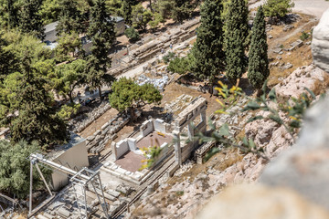 Wall Mural - View of some ruins of the Acropolis in Athens, being restored