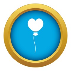 Sticker - Balloon in the shape of heart icon blue vector isolated on white background for any design