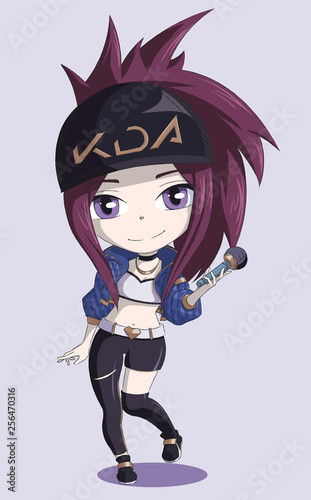 Fotografía Akali k/da from the game League of Legends Vector