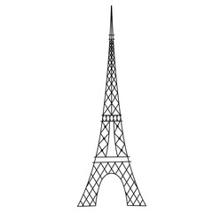 Eiffel Tower flat illustration on white