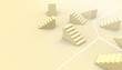 © guguart - Business Ladder Ideas business  Concept and futuristic ideas on Yellow background - 3d rendering