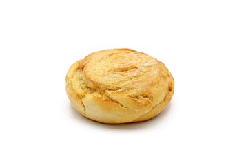 bun  - freshly baked wheat bun isolated on white