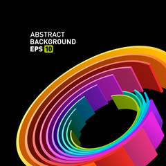 Wall Mural - Abstract 3d circle lines in perspective modern vector background.