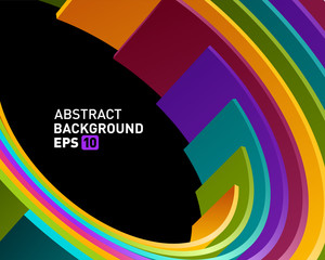 Wall Mural - Abstract 3d circle lines in perspective modern vector background.