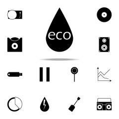 Aufkleber - eco drop icon. web icons universal set for web and mobile