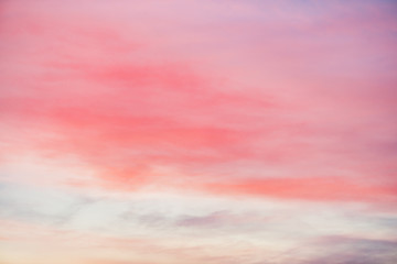 Wall Mural - sunset sky with multicolor light clouds. colorful smooth sky gradient. natural background of sunrise