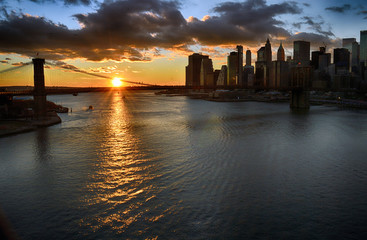 Wall Mural - Sunset over a Manhattan.