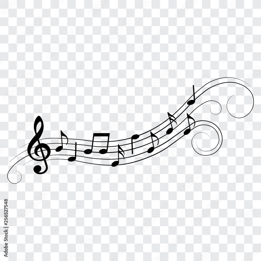Music notes and symbols, ornamental musical design element, vector ...