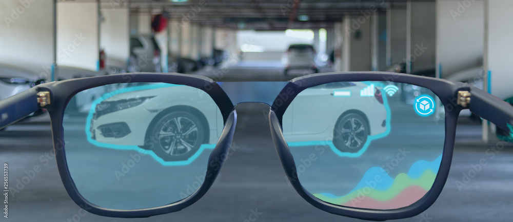 iot,ioe internet of every things concept, the smart glasses use with ...