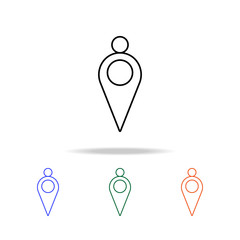 Poster - pin with dot icon. Elements of simple web icon in multi color. Premium quality graphic design icon. Simple icon for websites, web design, mobile app, info graphics