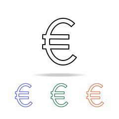 Poster - euro sign icon. Elements of simple web icon in multi color. Premium quality graphic design icon. Simple icon for websites, web design, mobile app, info graphics