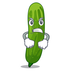 Sticker - Angry fresh cucumber isolated in the cartoon