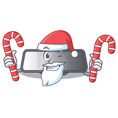 Sticker - Santa with candy rear view mirror miniatur shape character