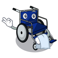 Poster - Waiter cartoon wheelchair in a hospital room