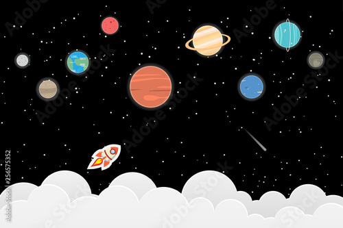 Set Of Planets In Solar System And Star Background Mercury