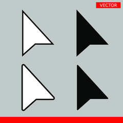 Leinwandbilder - Black and white no pixel arrow  cursors icon sign vector illustration set flat style design isolated on gray background.