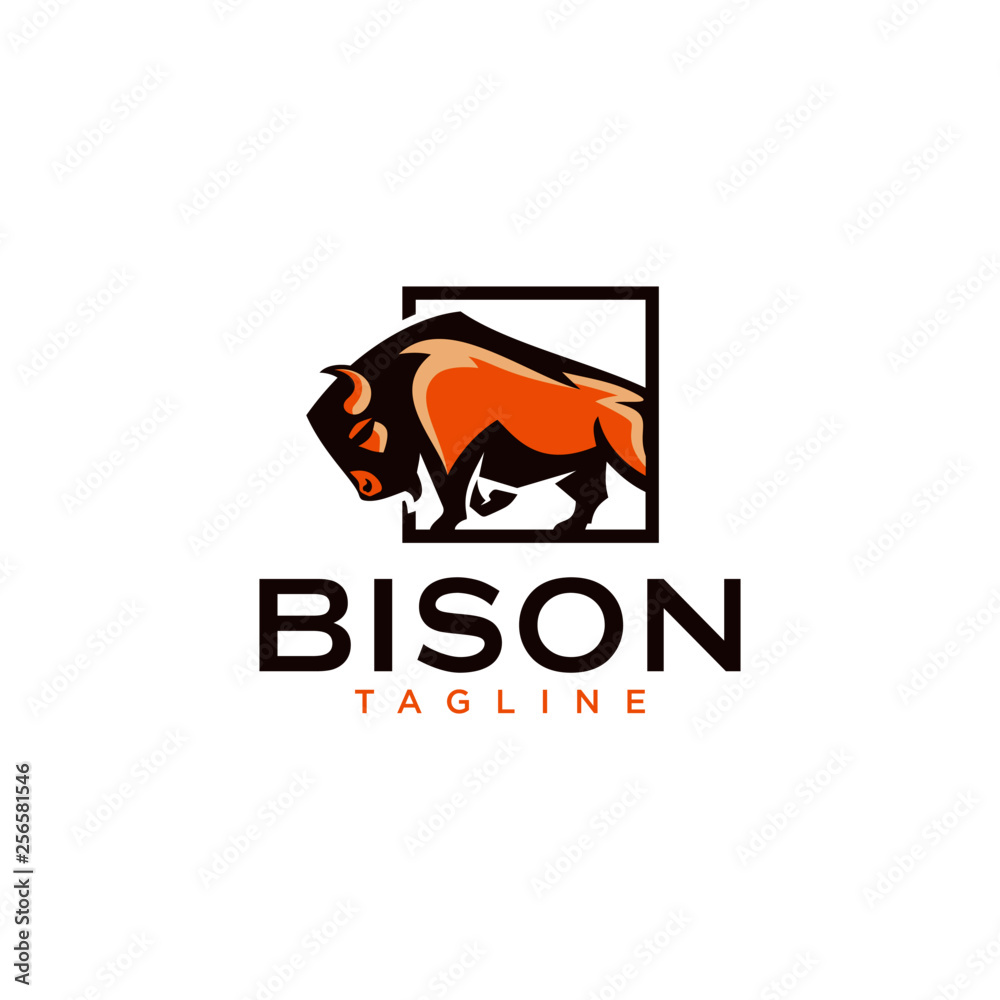 Bison Logo Templates Stock Vector | Adobe Stock