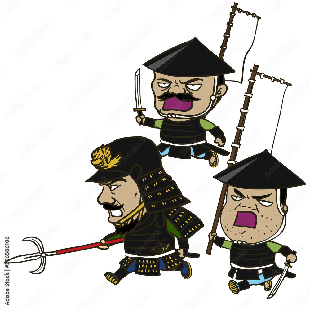 足軽 イラスト：日本の戦国時代 足軽 Stock Vector | Adobe Stock
