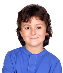 Poster - Funny small child with dark hair and brown eyes