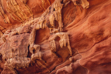 Poster - Rock details in Wadi Rum - famous valley in Jordan