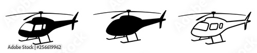 Fotografía Helicopter simple black silhouette