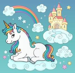 Canvas Print - Unicorn and objects theme image 3