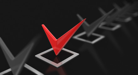 Poster - 3d image of Check Mark 