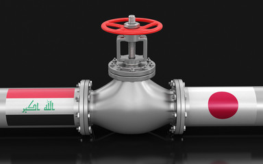 Poster - Pipeline with flags. Image with clipping path