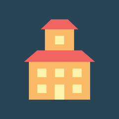 Poster - Silhouette icon house with attic