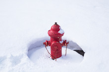 Red Fire Hydrant On The Street. Fire Hydrant, Fireplug, Fire Pump, Connection Point By Which Firefighters Can Tap Into A Water Supply.