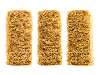 Wall Mural - three dry haystack isolated