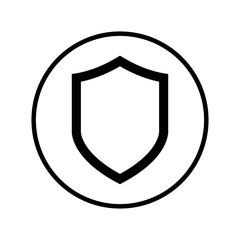 Fototapete - shield icon vector. protection and security icon, black and white, on a white background