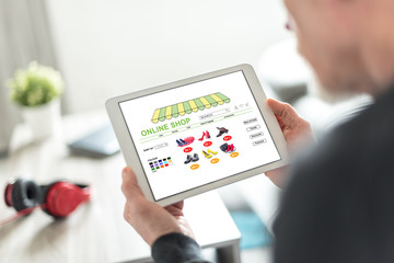 Sticker - Online shop concept on a tablet