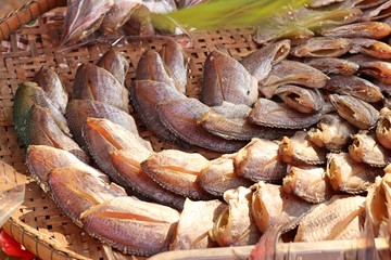 Wall Mural - Dried fish at the market