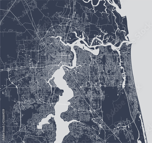 Cuadros en Lienzo map of the city of Jacksonville, Florida, USA