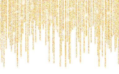 Wall Mural - Golden glitter sparkle on a transparent background. Gold Vibrant background with twinkle lights. Vector illustration