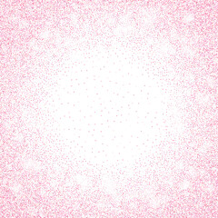 Wall Mural - Pink glitter sparkle on a transparent background. Rose Gold Vibrant background with twinkle lights. Vector illustration