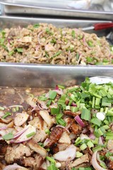 Canvas Print - Spicy pork salad delicious at street food