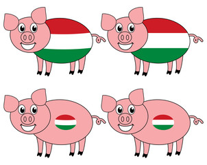 Sticker - a smiling and happy pig raised in Hungary