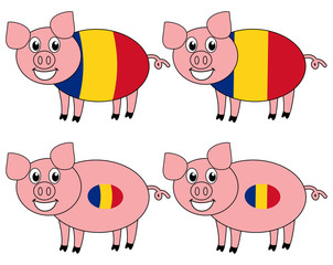 Sticker - a smiling and happy pig raised in Romania