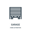 garage icon vector from home automation collection. Thin line garage outline icon vector illustration. Linear symbol.