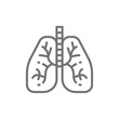 © Studicon - Lungs, human organ line icon.
