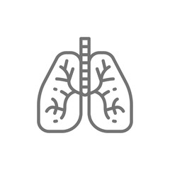 Canvas Print - Lungs, human organ line icon.