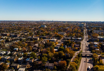 Wall Mural - Montreal in autumn, aerial view