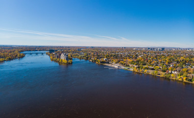 Wall Mural - Montreal in autumn, aerial view