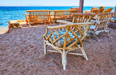 Poster - Lounge zone on the beach, Sinai, Egypt