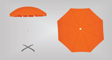 Orange Sun Umbrella. Vector Illustration